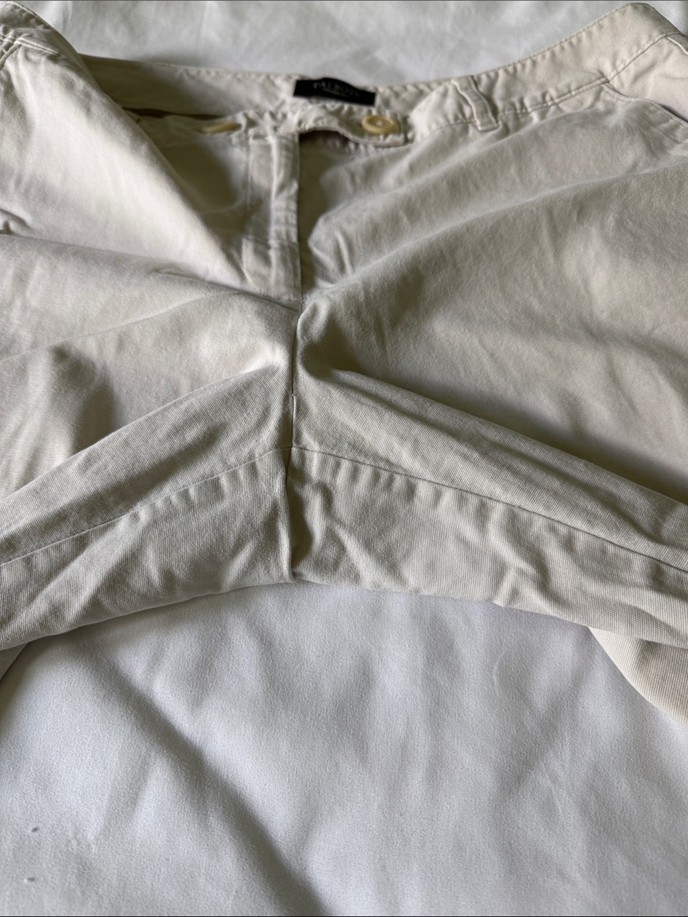 Talbots Khaki Crop Chino Pants in Light Cream - Picture 6 of 9